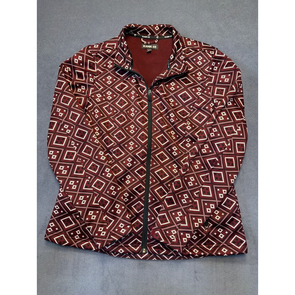 RANK 45 Women's Matagorda Softshell Jacket Maroon Western Pattern Women’s LG